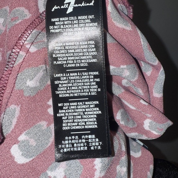 7‎ For All Mankind Animal Print Cami Top Sleeveless Cowl Neck Blouse - Picture 5 of 15